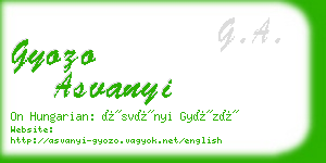 gyozo asvanyi business card